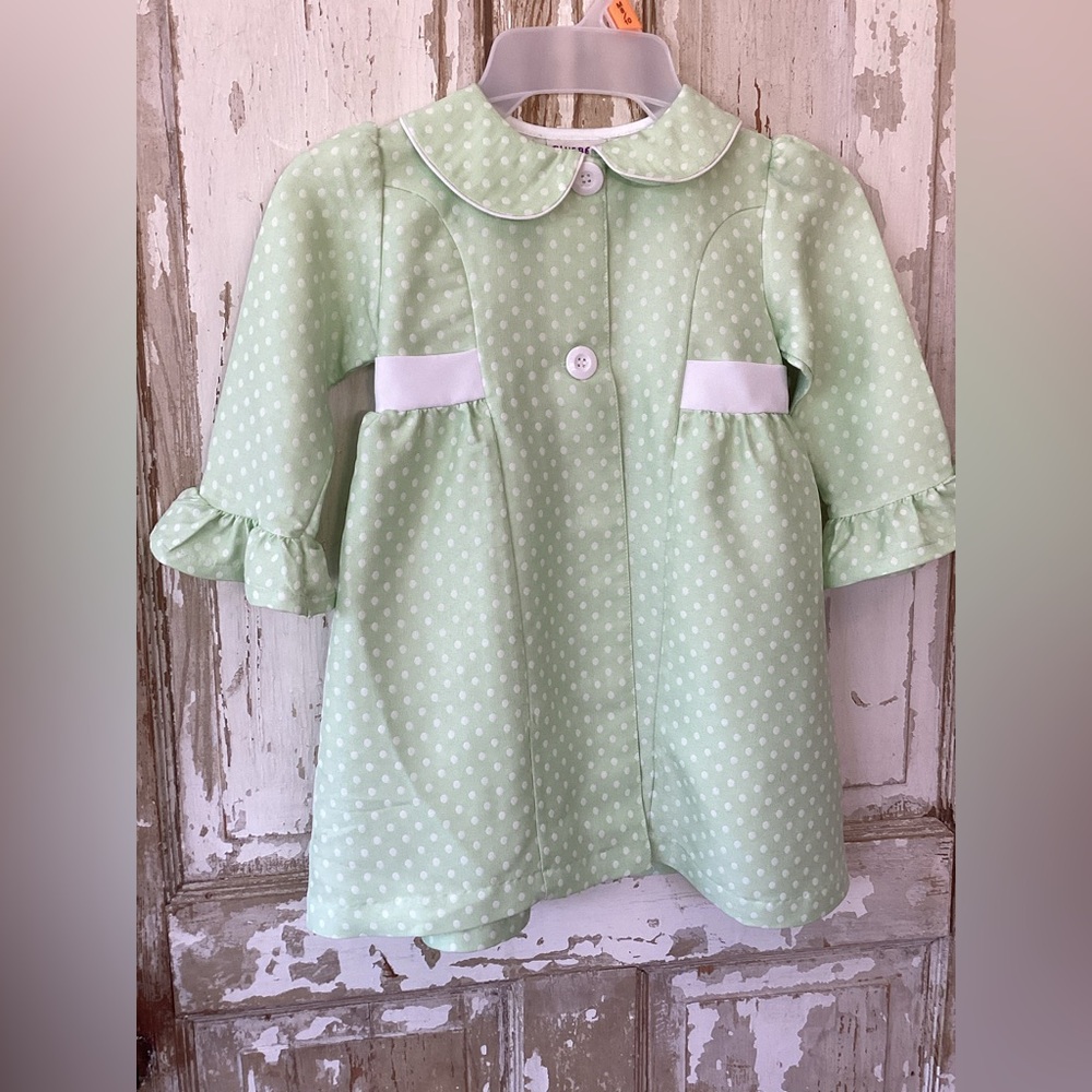 Blueberi Boulevard Mint Green Polka Dot Dress - 3T